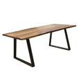 Amerihome Dining Table 63" x 35" with Rosewood Top and Metal Legs, Seats 4 to 6 SWDT63